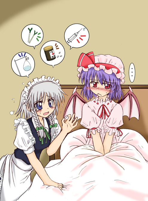 remilia scarlet and izayoi sakuya (touhou) drawn by makino_(ukiuo)