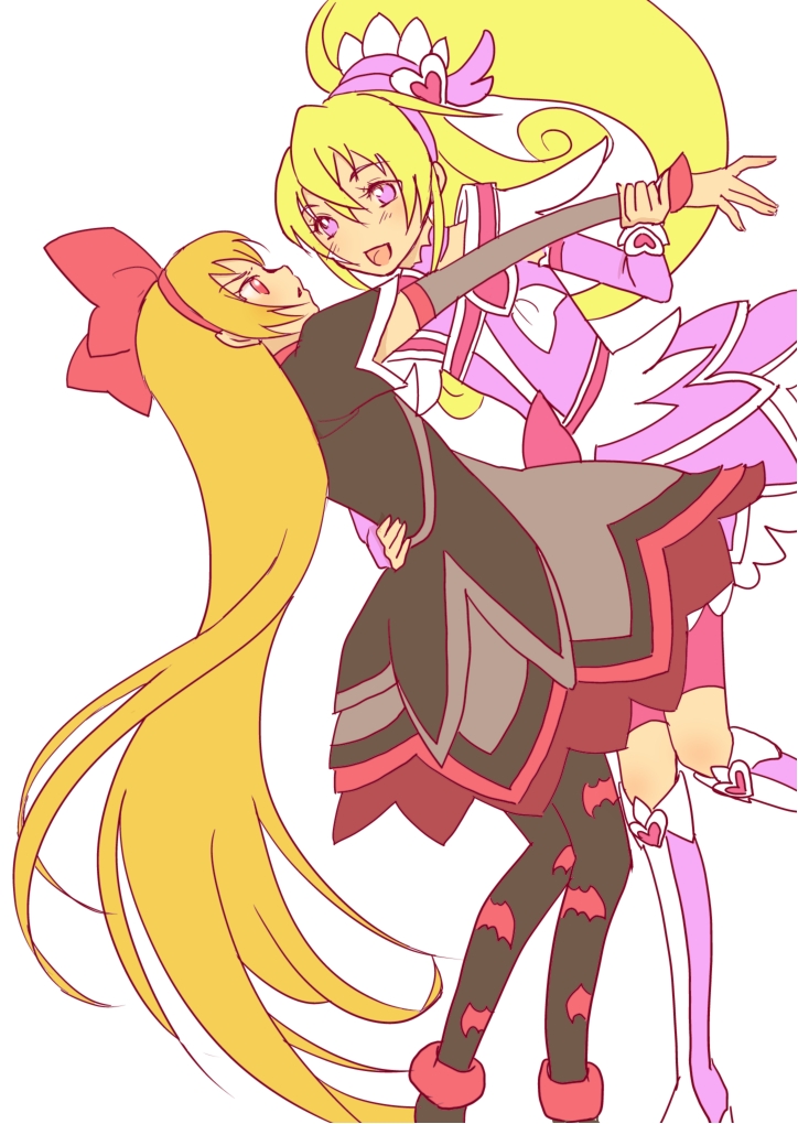 aida mana, cure heart, and regina (precure and 1 more) drawn by kyuu_(rie1005)
