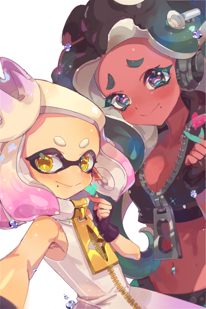marina and pearl (splatoon and 1 more) drawn by yetti