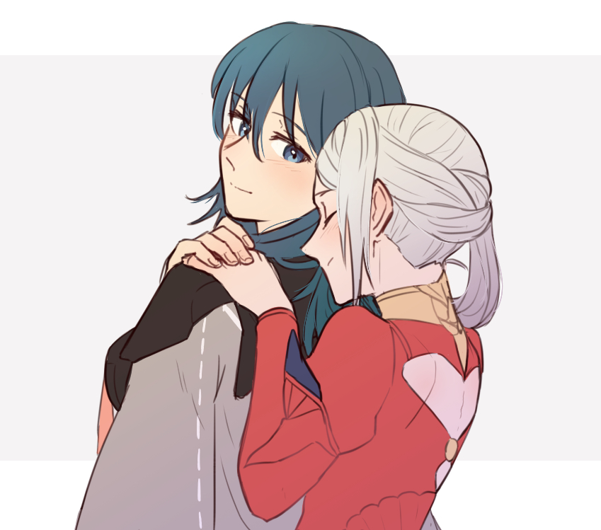 female byleth and edelgard von hresvelg (fire emblem and 1 more) drawn by riromomo