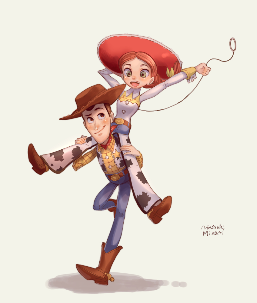 sheriff woody and jessie the yodeling cowgirl (toy story) drawn by natsuki_nori