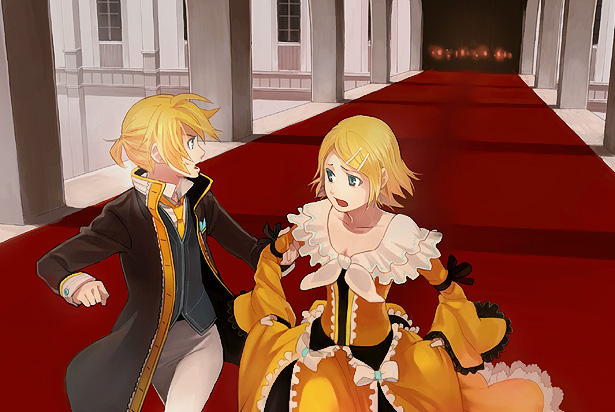 kagamine rin, kagamine len, riliane lucifen d'autriche, and allen avadonia (vocaloid and 2 more) drawn by habuki