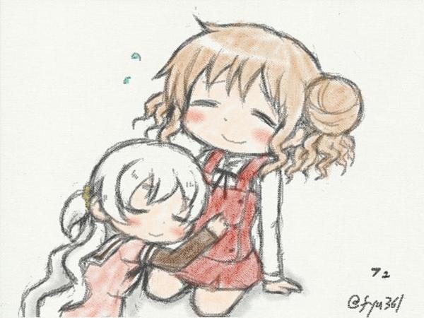 momoe nagisa and hiro (mahou shoujo madoka magica and 2 more) drawn by fyu