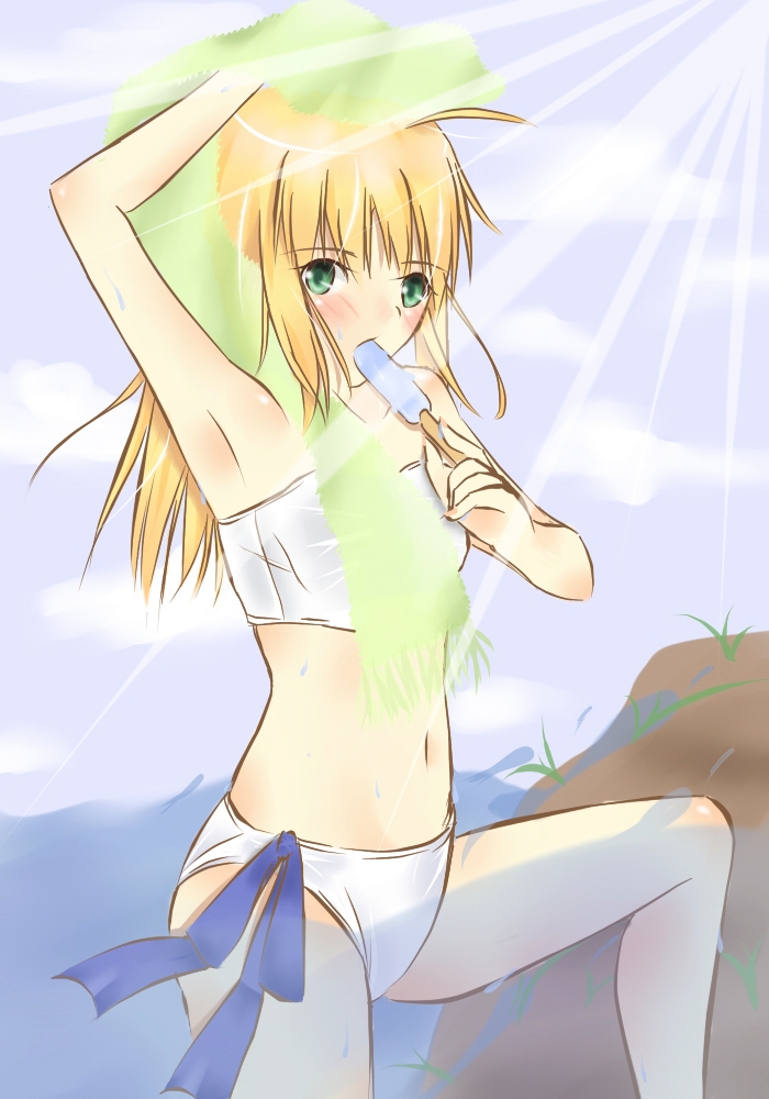 artoria pendragon and saber (fate and 1 more) drawn by joceanr