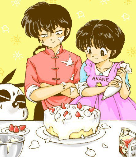 tendou akane, saotome ranma, and saotome genma (ranma 1/2)