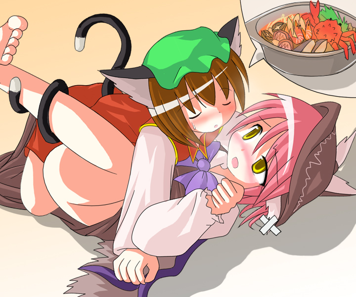 chen and mystia lorelei (touhou) drawn by des_(namaasi)