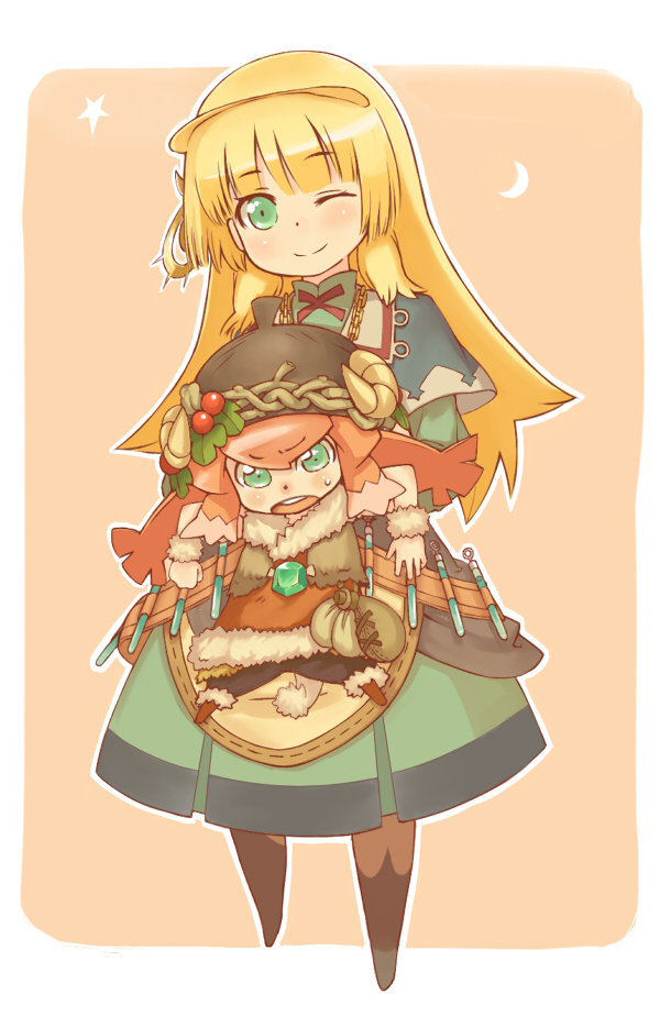 noora brandor and keke (noora to toki no koubou) drawn by moru_(monaka)