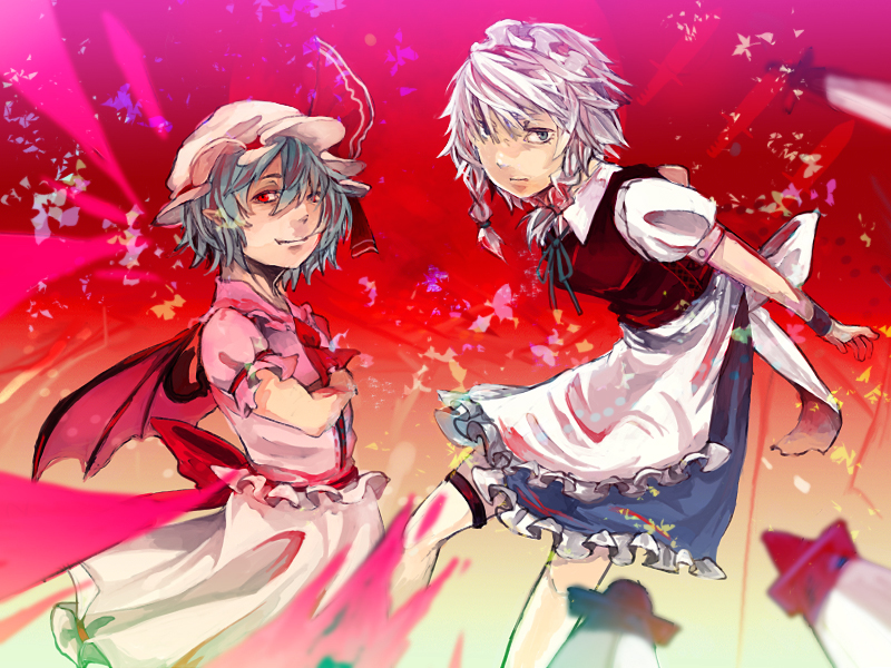 remilia scarlet and izayoi sakuya (touhou) drawn by frea
