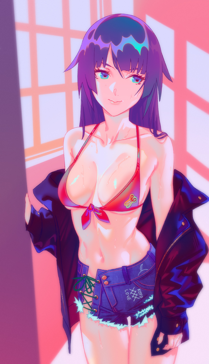 senjougahara hitagi (monogatari) drawn by rapa_rachi