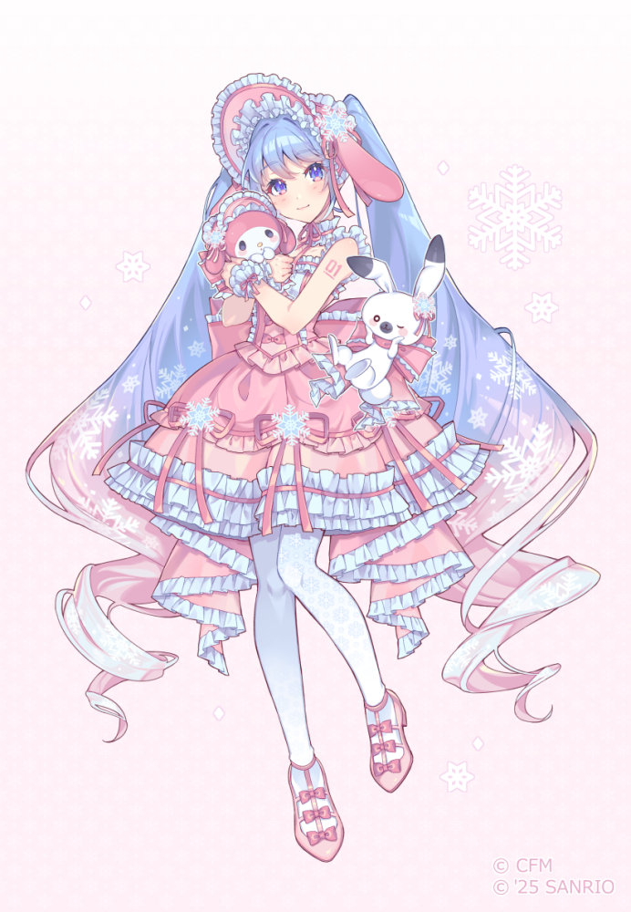 hatsune miku, yuki miku, rabbit yukine, and my melody (vocaloid and 2 more) drawn by nou_(nounknown)