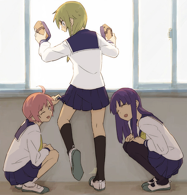 ichii yui, hinata yukari, and nonohara yuzuko (yuyushiki) drawn by iou_(i04)