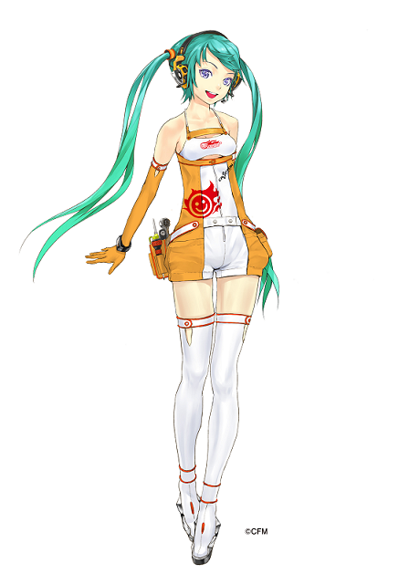 hatsune miku and racing miku (vocaloid and 2 more) drawn by redjuice
