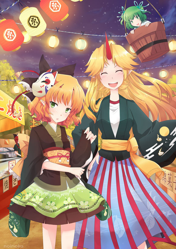 kaenbyou rin, mizuhashi parsee, hoshiguma yuugi, and kisume (touhou) drawn by noirioko_(hourai-sugar)