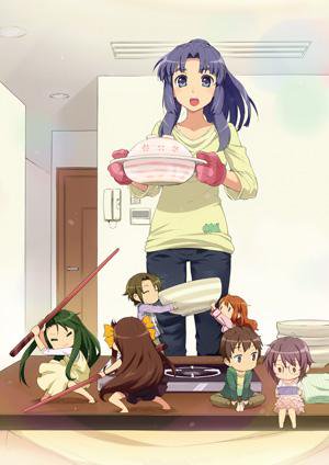 suzumiya haruhi, nagato yuki, asahina mikuru, kyon, koizumi itsuki, and 1 more (suzumiya haruhi no yuuutsu and 2 more)