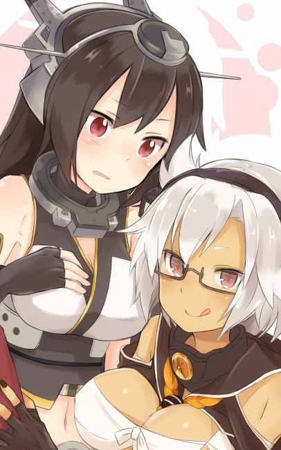 nagato, musashi, and musashi kai (kantai collection) drawn by b_allbrack