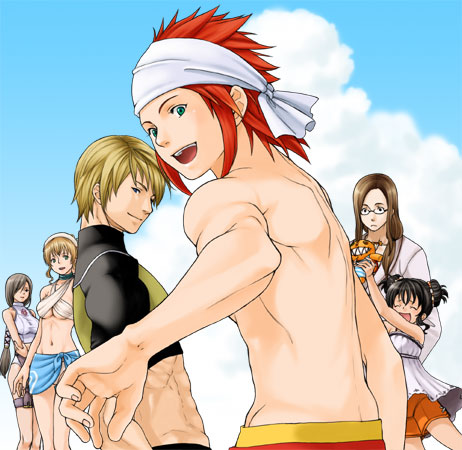 tear grants, luke fon fabre, anise tatlin, natalia luzu kimlasca lanvaldear, jade curtiss, and 1 more (tales of and 1 more) drawn by miya_taira