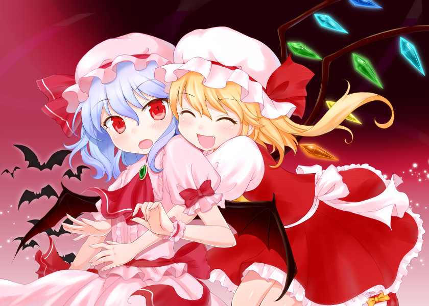 remilia scarlet and flandre scarlet (touhou) drawn by pippiru