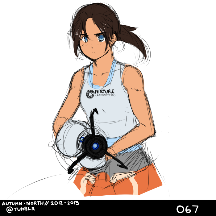chell (portal and 1 more) drawn by autumn-north