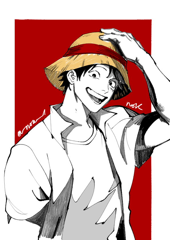 monkey d. luffy (one piece) drawn by nok_(nok_1)