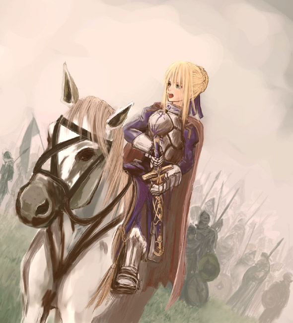 artoria pendragon and saber (fate and 1 more) drawn by koromoya