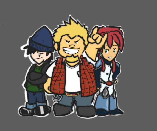 kiva, jamie, and coop (megas xlr) drawn by pakodx