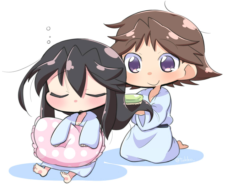 haruna and hiei (kantai collection) drawn by tsukko_(3ki2ne10)