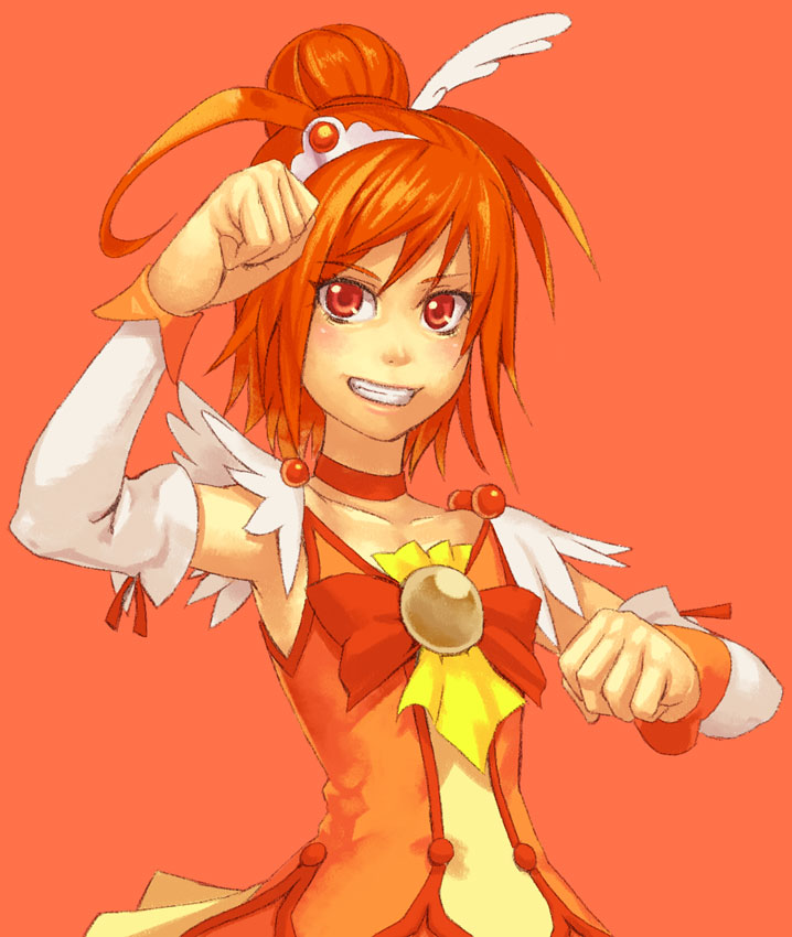 hino akane and cure sunny (precure and 1 more) drawn by yuuji_(and)