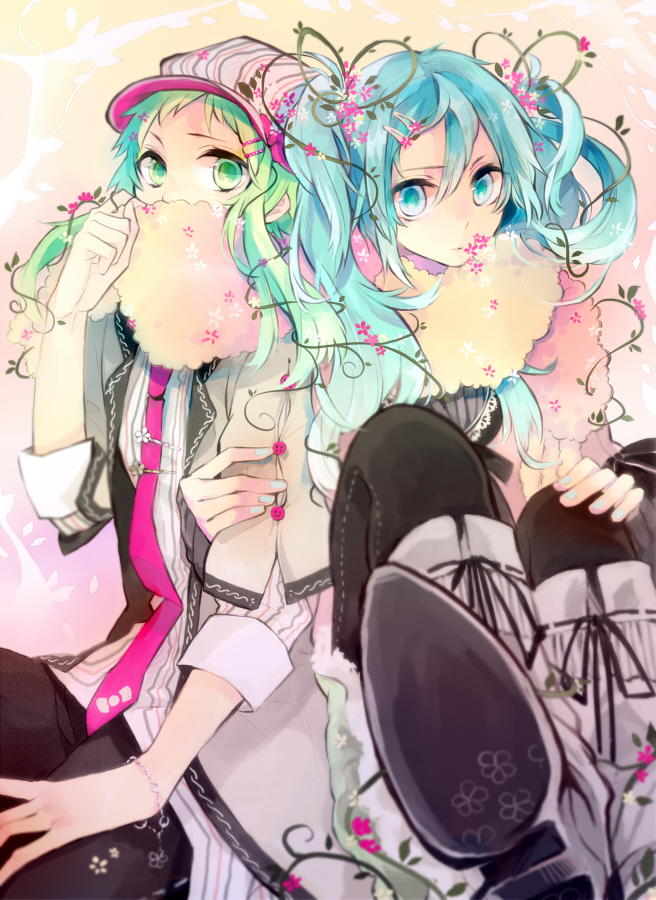 hatsune miku and gumi (vocaloid) drawn by nozaki_tsubata