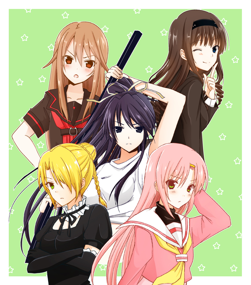katsura hinagiku, morishima haruka, kanzaki kaori, ookami ryouko, hilda, and 1 more (toaru majutsu no index and 5 more) drawn by kisaragi_ichigo
