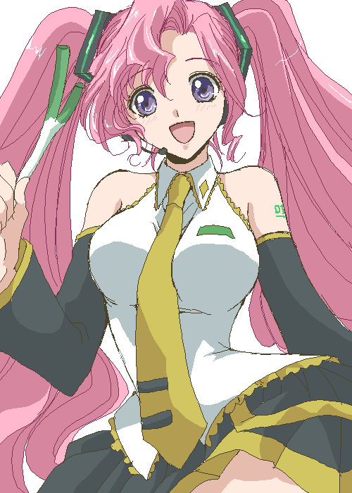 hatsune miku and euphemia li britannia (vocaloid and 1 more) drawn by akina_tsukako