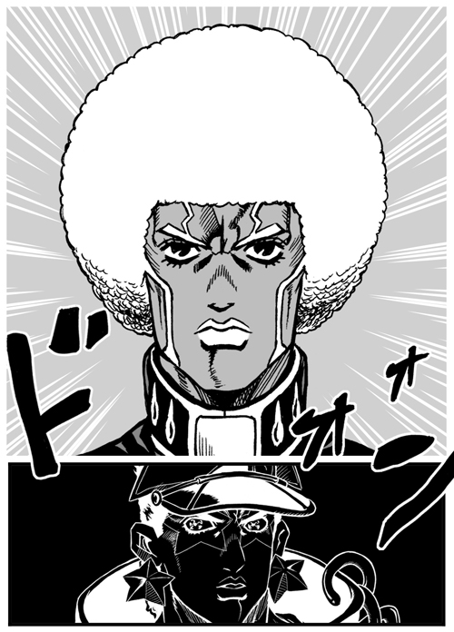 kujo jotaro and enrico pucci (jojo no kimyou na bouken and 1 more) drawn by ashiro_(collective-mind)
