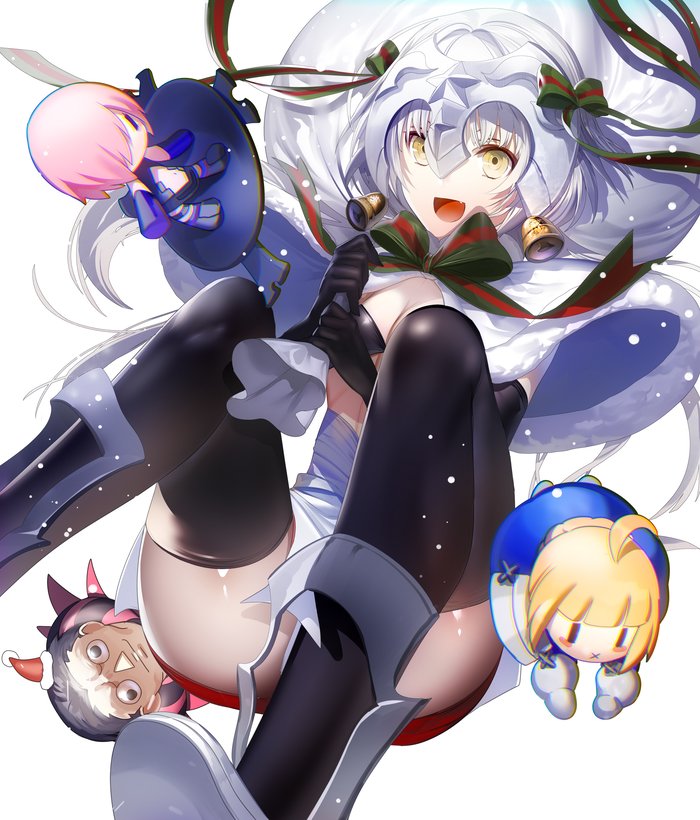 artoria pendragon, saber, mash kyrielight, jeanne d'arc alter santa lily, and gilles de rais (fate and 3 more) drawn by tsukimoto_aoi