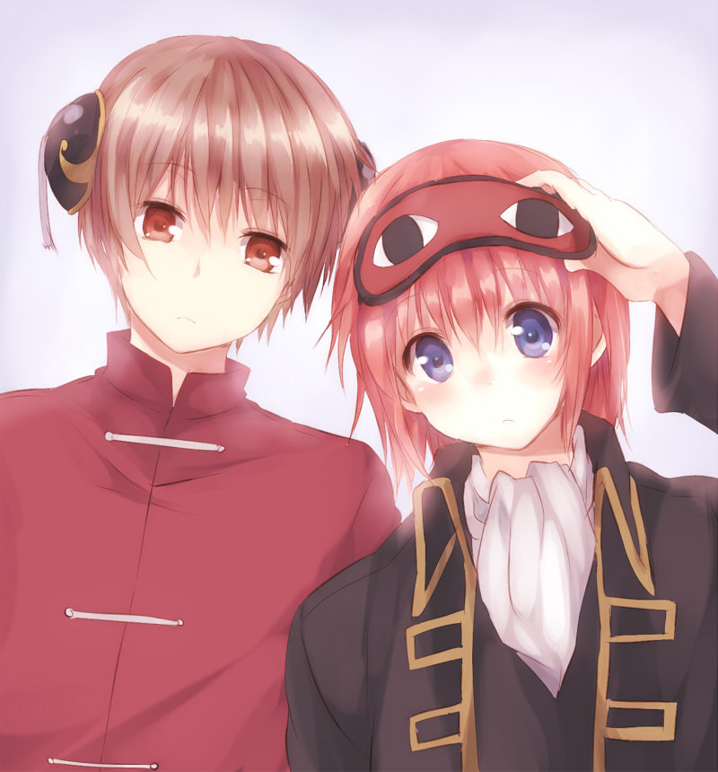 kagura and okita sougo (gintama) drawn by maruki_(punchiki)