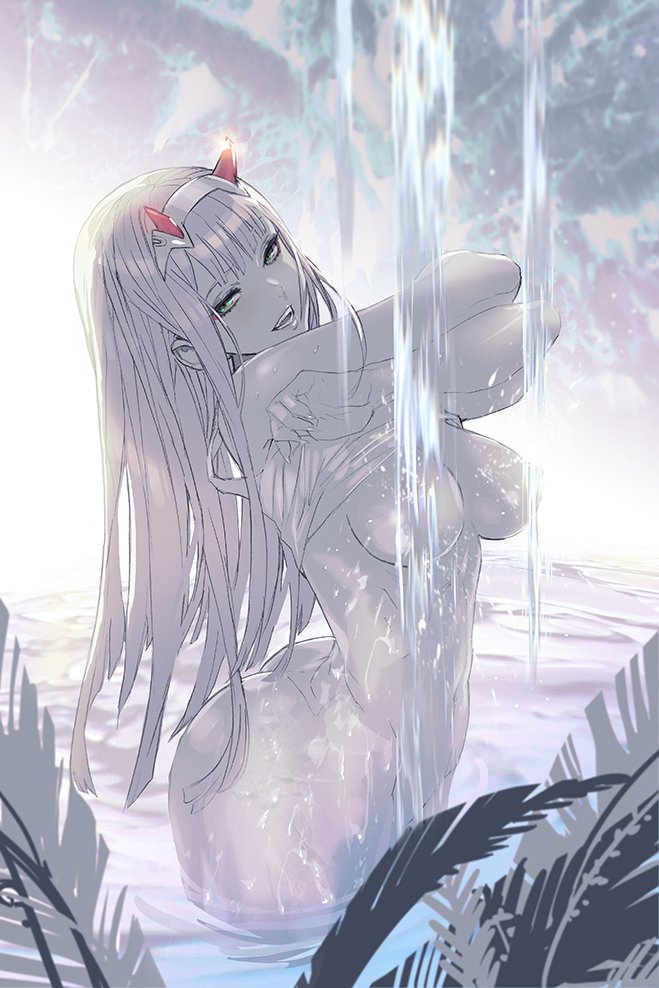 zero two (darling in the franxx) drawn by maeshima_shigeki