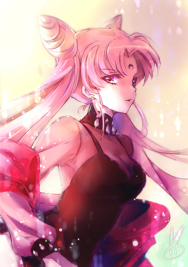 chibi usa and black lady (bishoujo senshi sailor moon and 1 more) drawn by tsuki_usagi