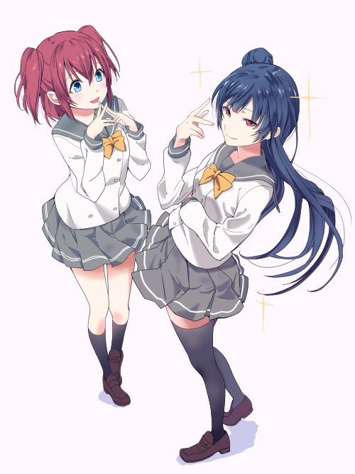 tsushima yoshiko and kurosawa ruby (love live! and 1 more) drawn by sen'yuu_yuuji