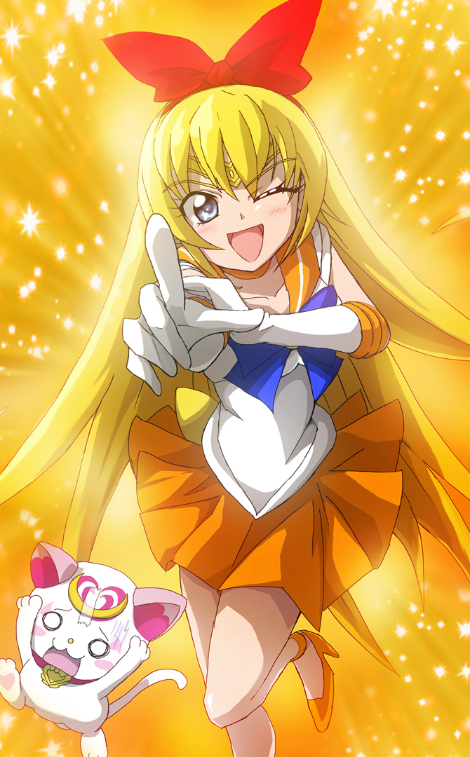 sailor venus, regina, hummy, artemis, and cherami leigh (precure and 3 more) drawn by futa-futa