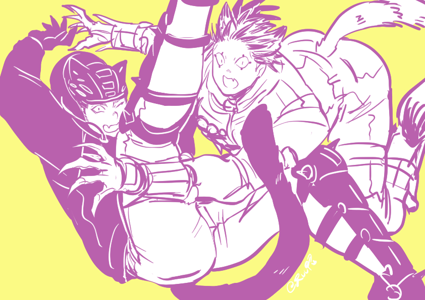 aikawa and risu (dorohedoro) drawn by climaxmukr