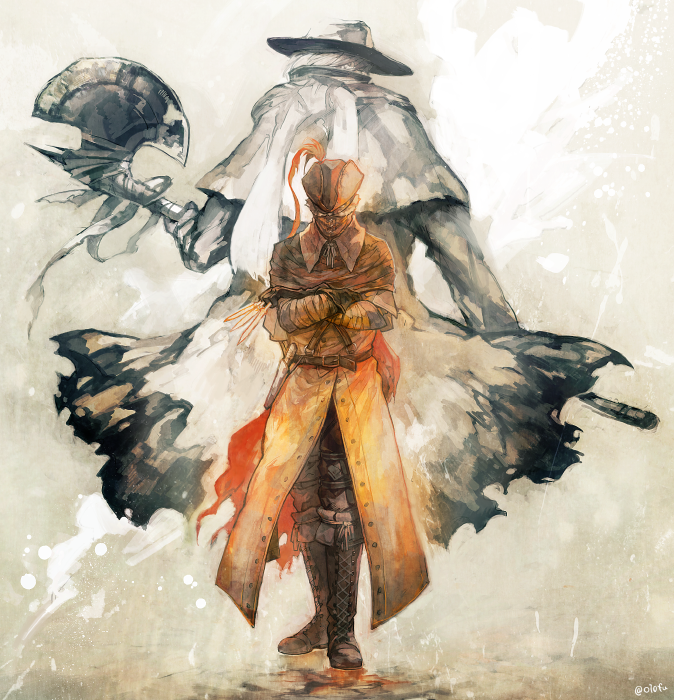 father gascoigne and henryk (bloodborne) drawn by yoshioka_(haco)