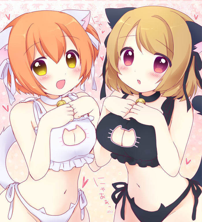 hoshizora rin and koizumi hanayo (love live! and 1 more) drawn by mikurun