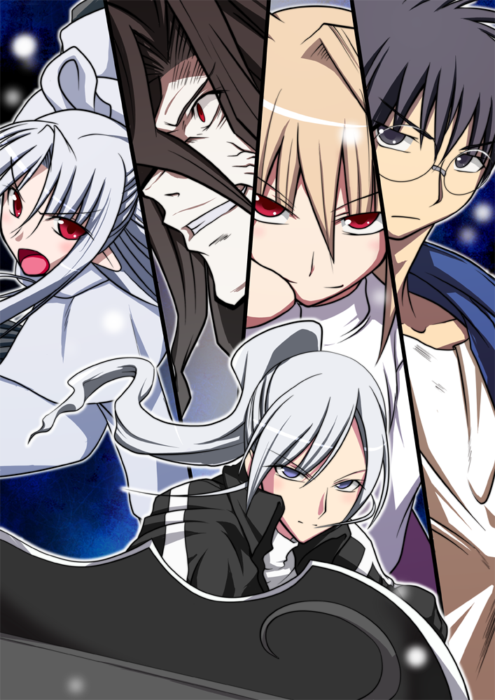 arcueid brunestud, tohno shiki, white len, michael roa valdamjong, and riesbyfe stridberg (tsukihime and 1 more) drawn by mae_(nahabaru)
