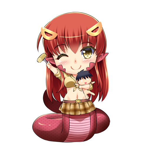 miia and kurusu kimihito (monster musume no iru nichijou) drawn by butter-t