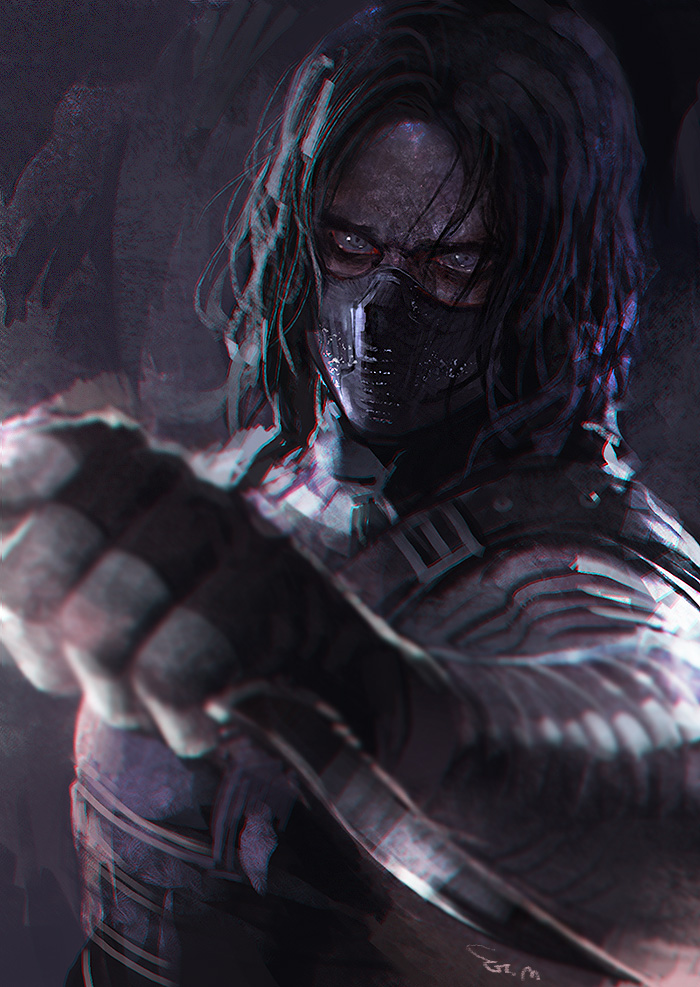 bucky barnes and winter soldier (marvel and 3 more) drawn by et.m