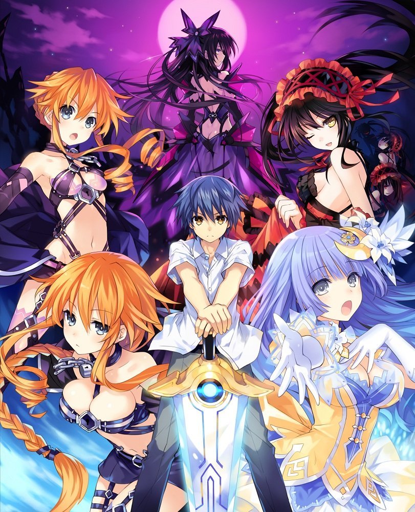tokisaki kurumi, itsuka shido, izayoi miku, yamai kaguya, yamai yuzuru, and 1 more (date a live) drawn by tsunako