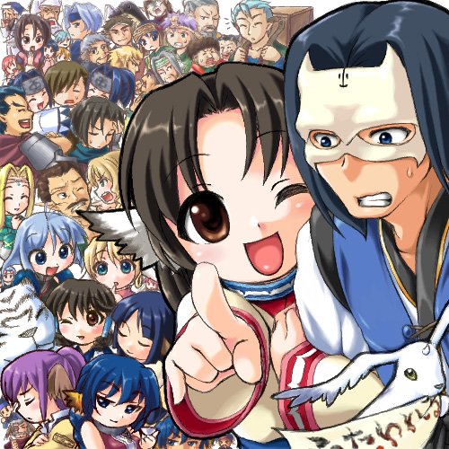 eruruu, aruruu, karulau, touka, camyu, and 16 more (utawarerumono) drawn by manji_taba