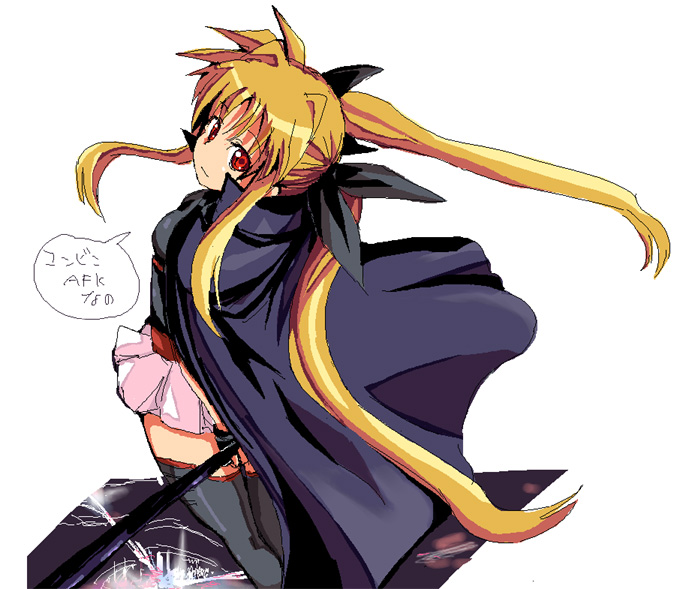 fate testarossa and bardiche (lyrical nanoha and 1 more) drawn by kurosho