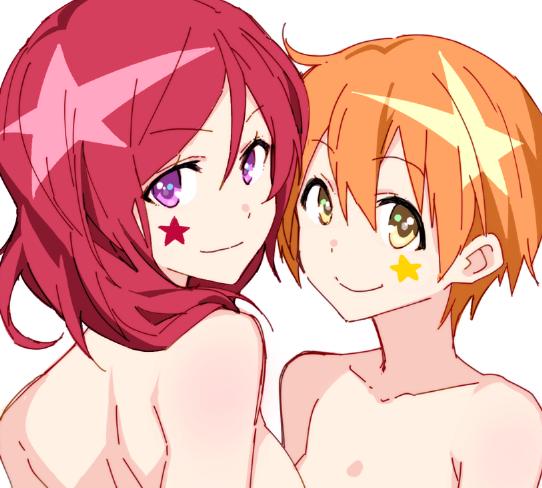 nishikino maki and hoshizora rin (love live! and 1 more) drawn by ushiki_yoshitaka