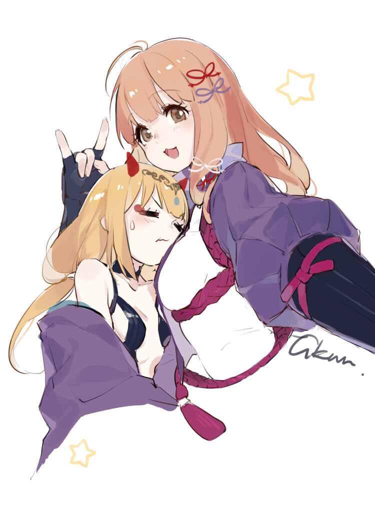 shuten douji, minamoto no raikou, futaba anzu, and moroboshi kirari (fate and 3 more) drawn by jikun