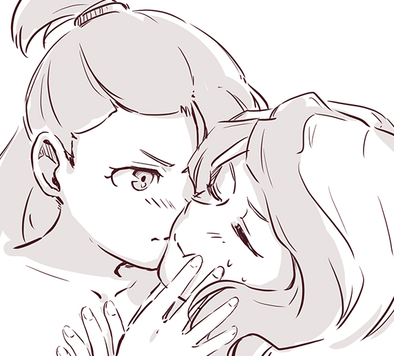 kagari atsuko and diana cavendish (little witch academia) drawn by tonton_(mathcaca24)