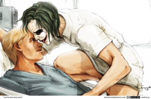 joker and harvey dent (dc comics and 2 more) drawn by ponderosa